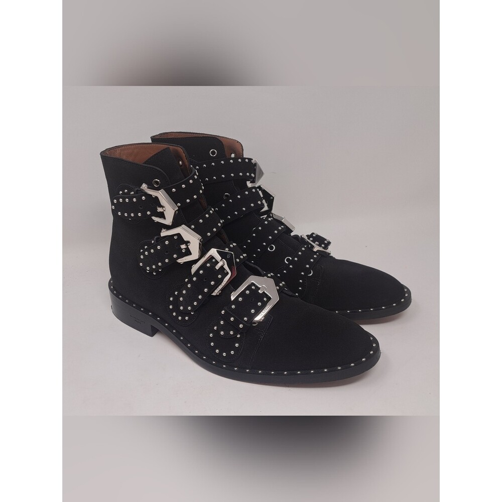 Givenchy Paris Women's Ankle Boots Studded Suede Straps Italy 36.5 EU / 6.5 US